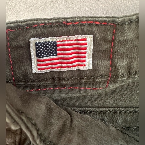 True Religion Women’s 27x29 Misty Green Flap Pocket Stretch Skinny Jeans Vintage - Picture 12 of 12